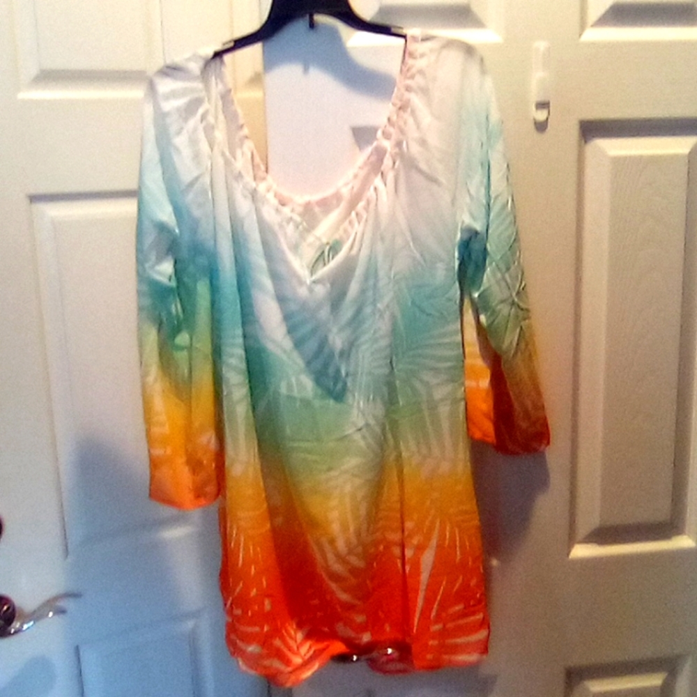 Rappi Tropical Flowy Peek a boo Sleeved Blouse